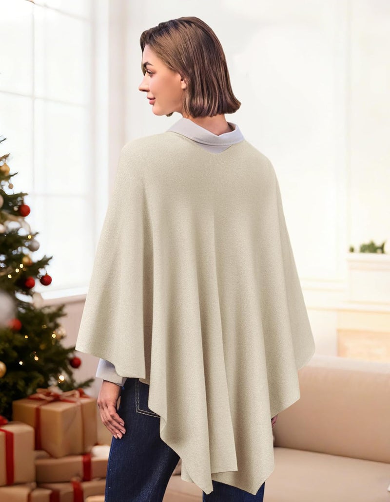 Puli Women's Elegant Shawl Wraps Soft Open Front Poncho Sweater for Spring Fall Winter - Image 4